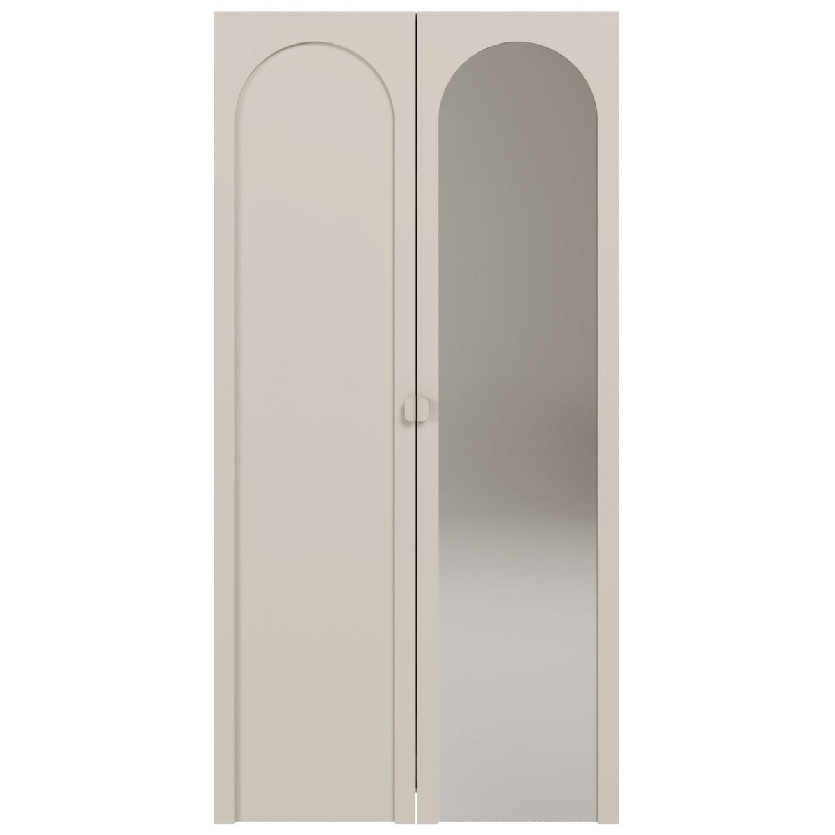 KLEIDERSCHRANK Arkadia Kaschmirgrau mit Spiegel 100 cm - Taupe, Holzwerkstoff (100/200/53cm) - Selsey