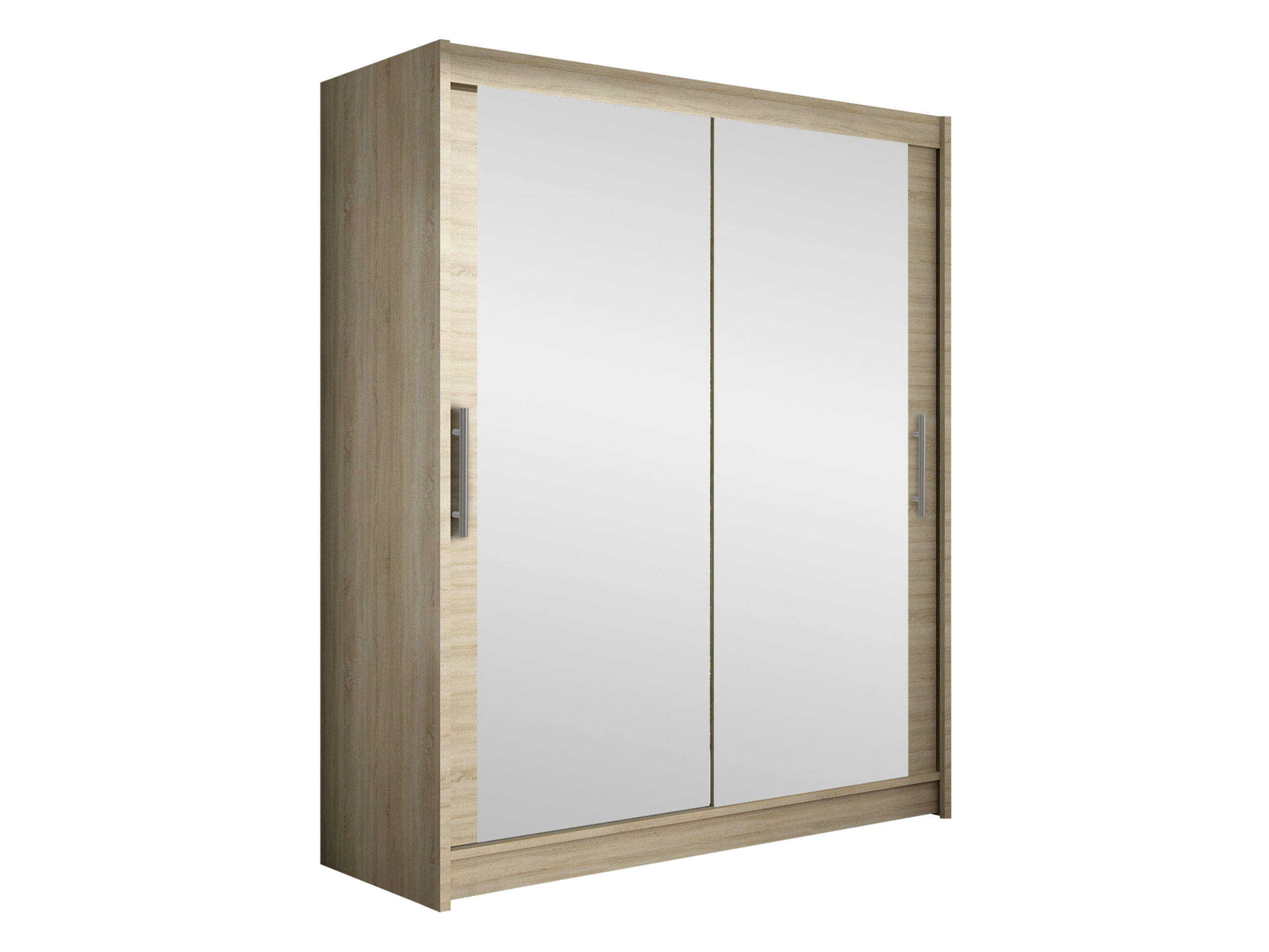 SCHWEBETÜRENSCHRANK Westa XI - Silberfarben/Sonoma Eiche, Holzwerkstoff/Metall (150/200/58cm) - MIRJAN24