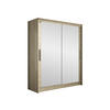 SCHWEBETÜRENSCHRANK Westa XI - Silberfarben/Sonoma Eiche, Holzwerkstoff/Metall (150/200/58cm) - MIRJAN24