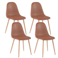 STUHL-SET 4 Stück in Eisen Vintage - Eichefarben/Braun, Holzwerkstoff/Textil (46/86/47cm) - Urban Meuble