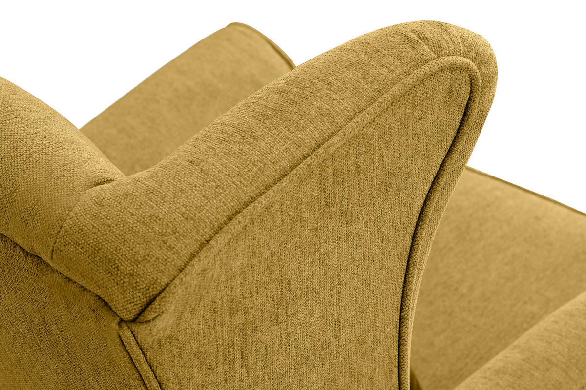 OHRENSESSEL STRALIS inklusive dekorativem Kissen, gelb - Currygelb, Textil (82/108/80cm) - KONSIMO®