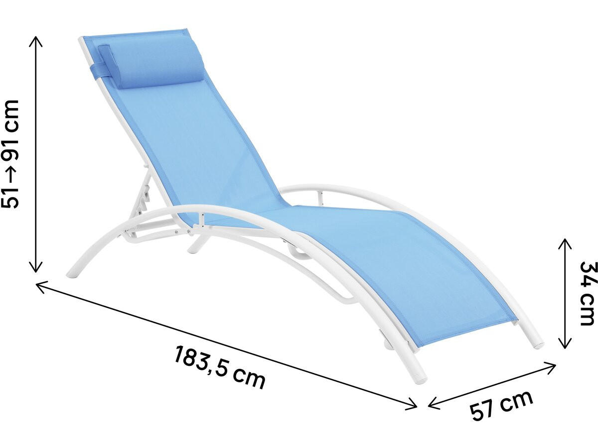 SONNENLIEGE Beauty 2er-Set Blau - Blau, Textil/Metall (181/93/58cm) - Habitat Garten