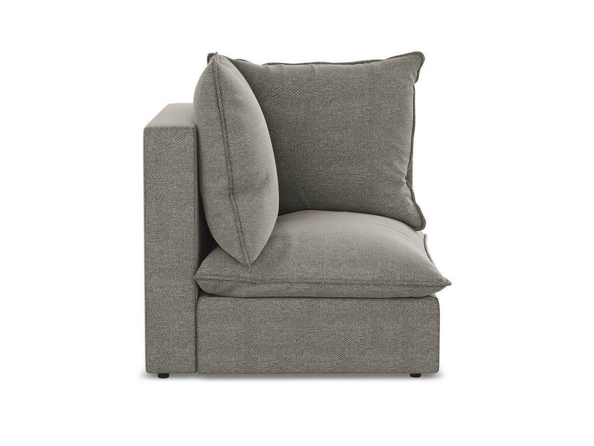 SOFAELEMENT Bouclé Stoff Grau - Schwarz/Grau, Holzwerkstoff/Kunststoff (90/77/90cm) - Makamii