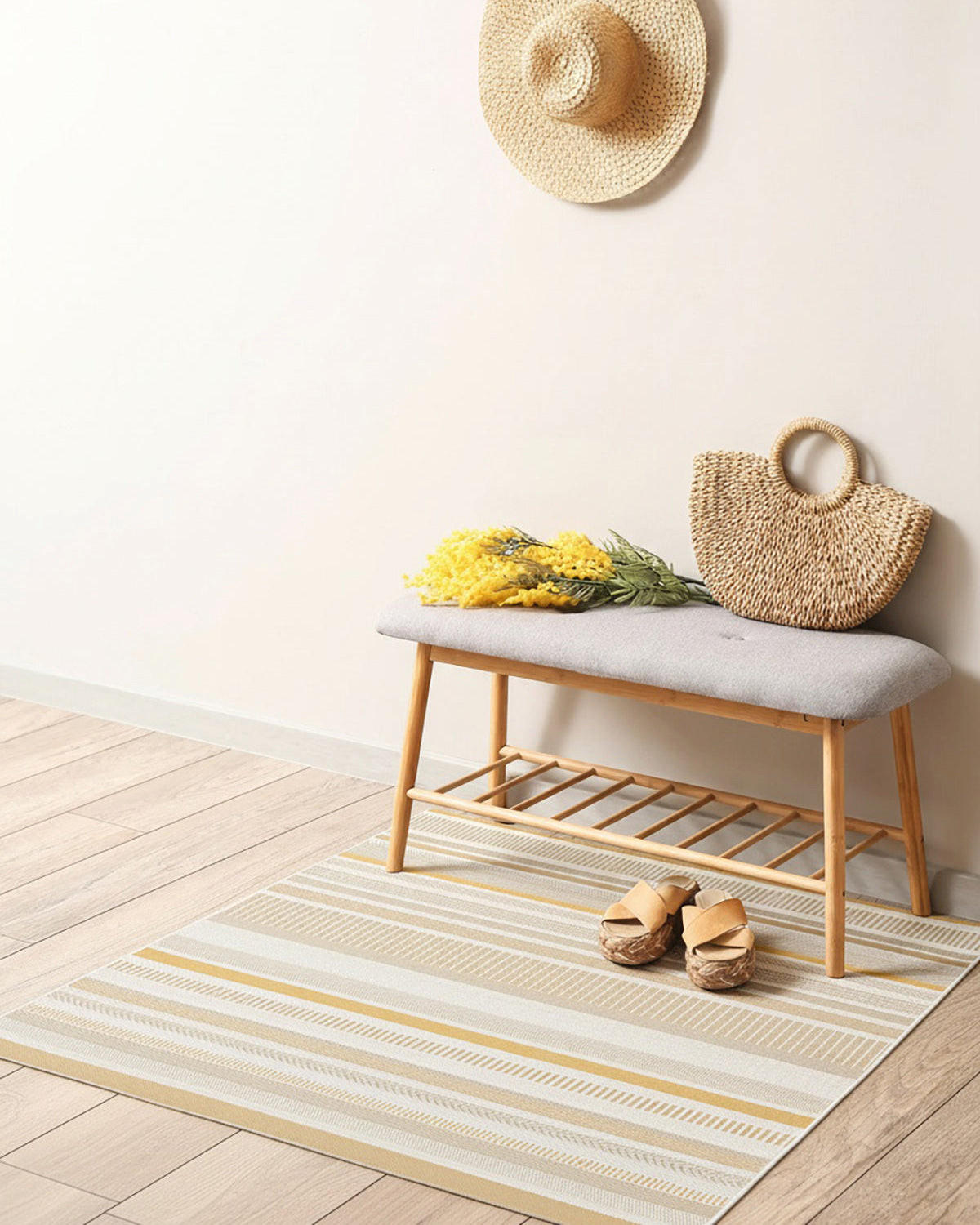 TEPPICH für Innen- und Außenbereich gestreift gelb - Gelb, Textil (160/230cm) - AFK Living