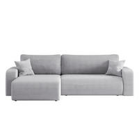 SCHLAFSOFA MILANO XL und bettkasten stoff Poso Dicker Cord Grau Links - Grau, Holz (274/82/145cm) - Kaiser Möbel
