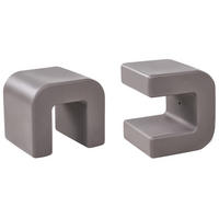 BEISTELLTISCH 2er-Set Taupe - Taupe, Kunststoff (41/45/40cm) - Beliani