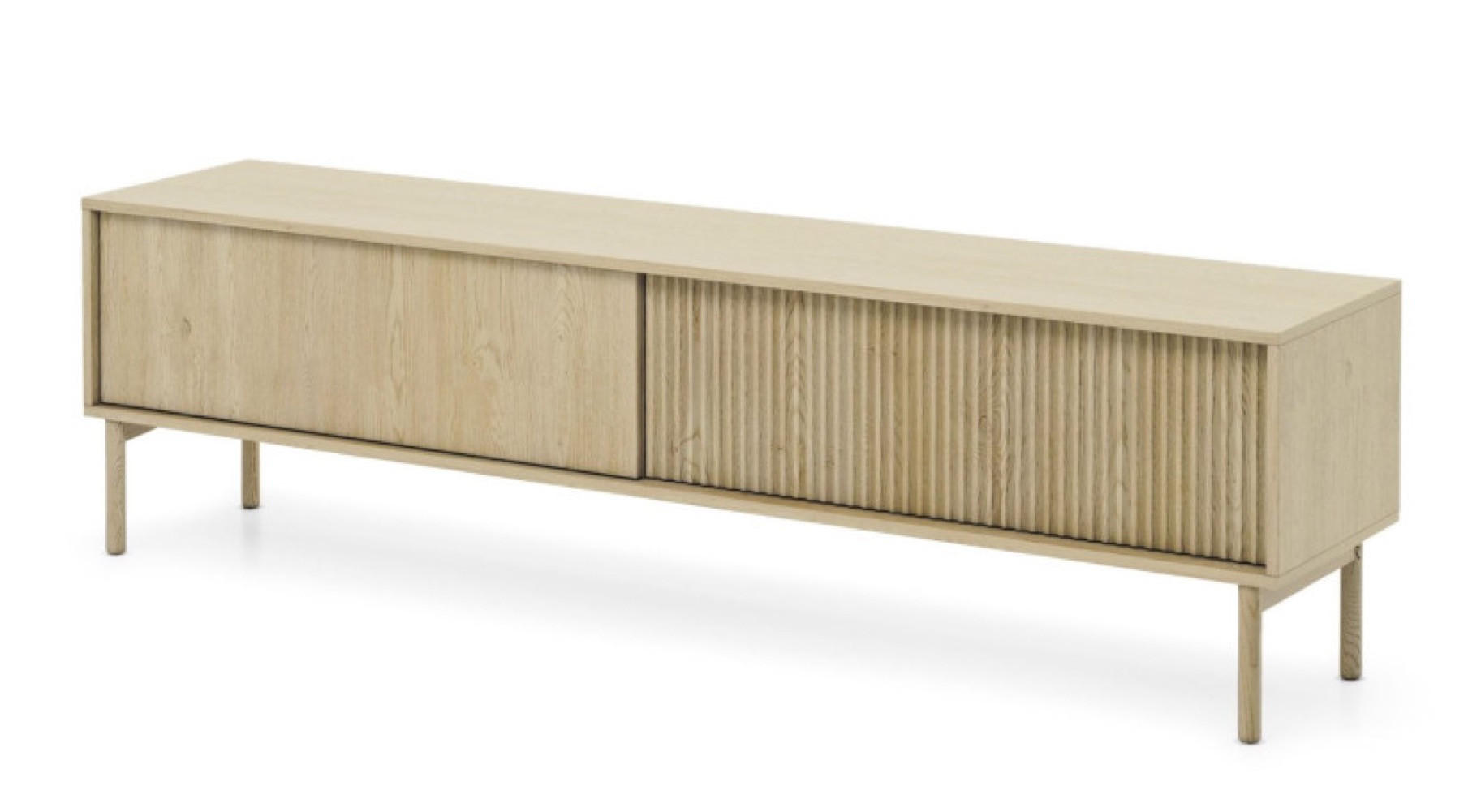 KOMMODE Weiß AVO Ryflowana RTV 2D 187 cm - Gelb, Holz (187.1/51.8/39.5cm) - Sepro Meble