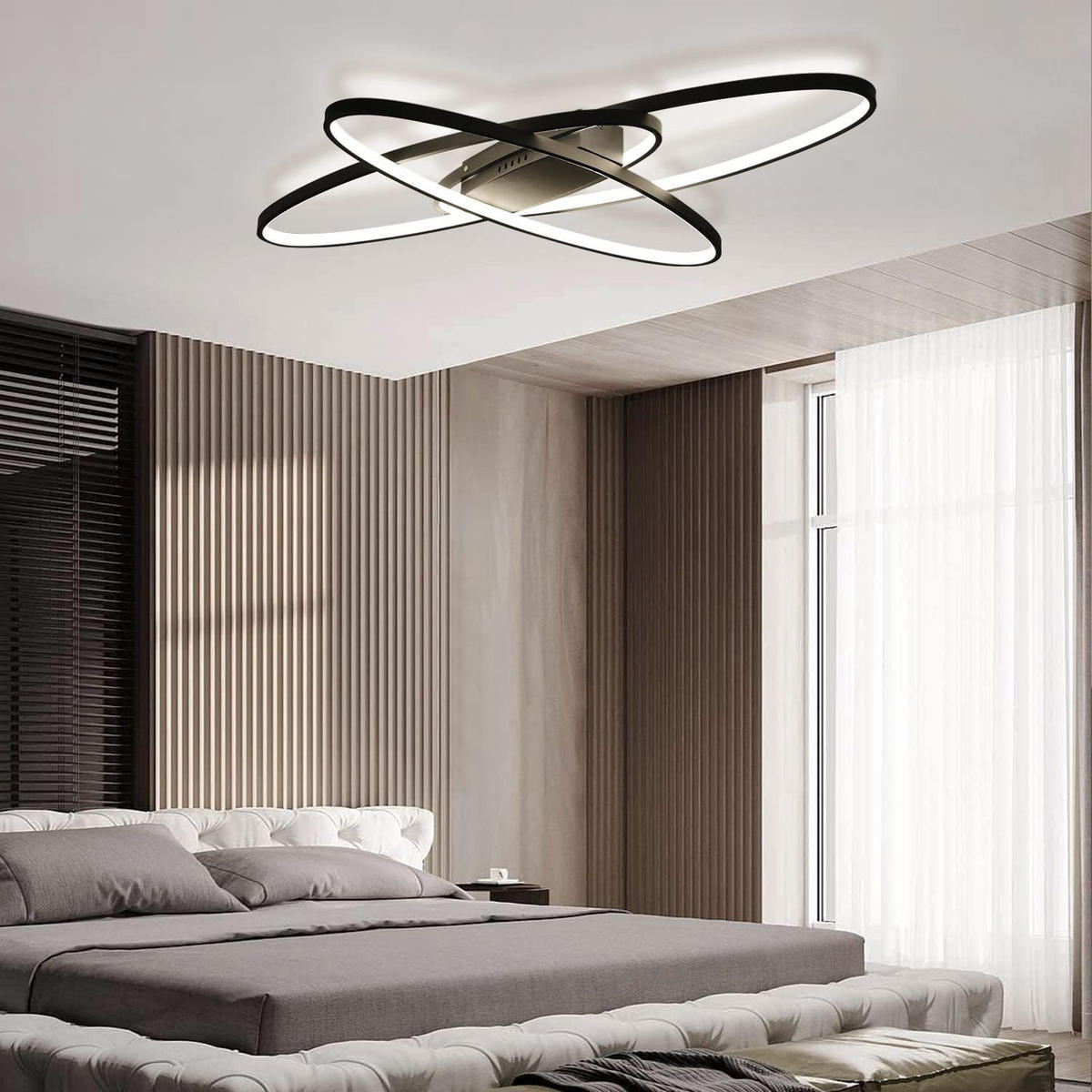 LED-DECKENLEUCHTE Maddox 62/85/7cm - Schwarz, Metall (85/62/7cm) - Nettlife