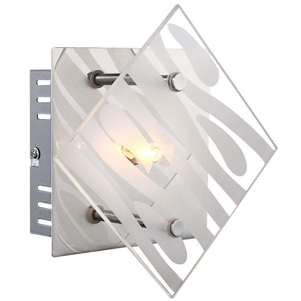 WANDLEUCHTE CARAT Chrom Silber - Silberfarben, Glas (17/7.8/17cm) - Globo Lighting