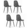 STUHL VERNAZZA 4-er Set, Grau Samtstoff - Anthrazit, Textil/Metall (45/88/51cm) - Komodee