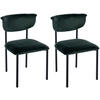 STUHL 2er Set Samt Dunkelgrün - Dunkelgrün, Textil/Metall (52/78/53cm) - CLP