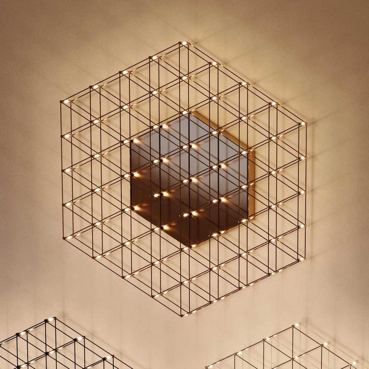 LED-WANDLAMPE Atom Gold Ø 60cm - Goldfarben, Metall (60/60/3.5cm) - s.luce