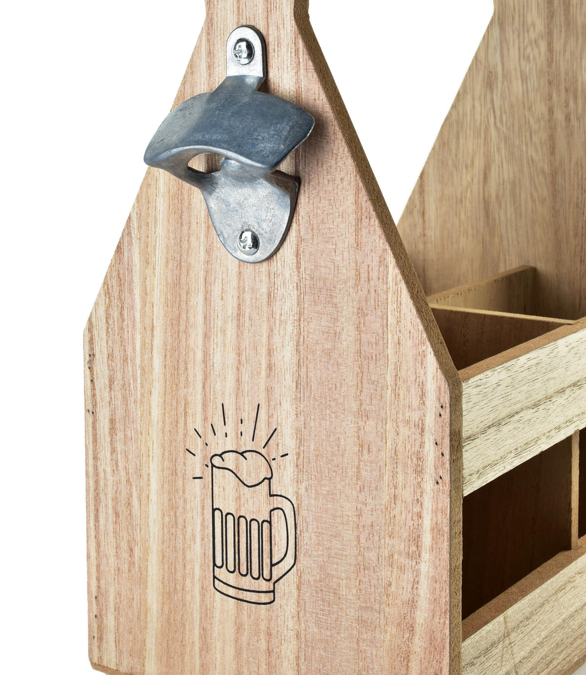 FLASCHENTRÄGER Daz Braun 22/14.5/28 cm Holz - Braun, Holz (14.5/28/22cm) - Mondex