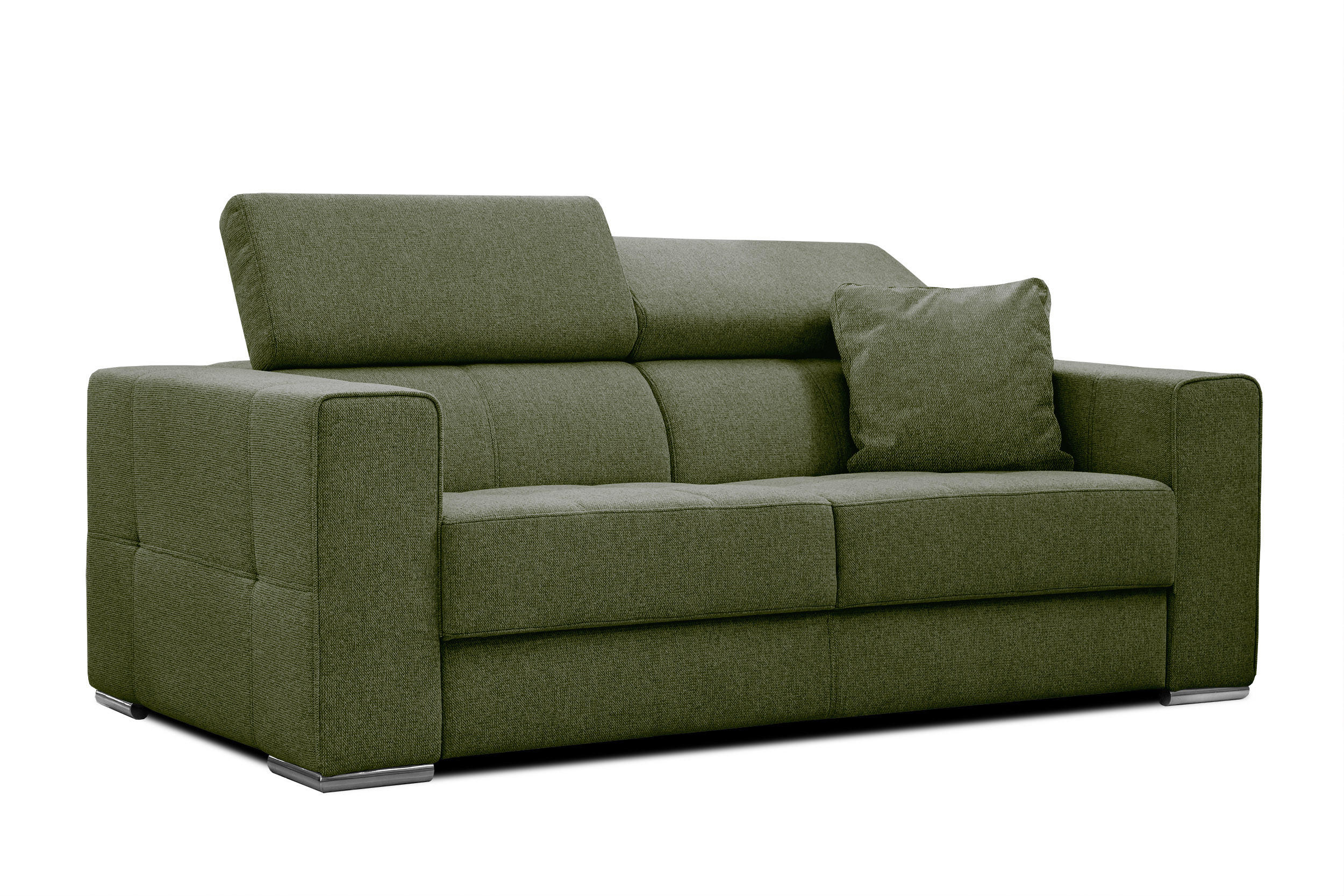 SOFA QUARTZ 3-Sitzer, olivgrün - Olivgrün, Holzwerkstoff/Textil (202/80/102cm) - Courtois Laville