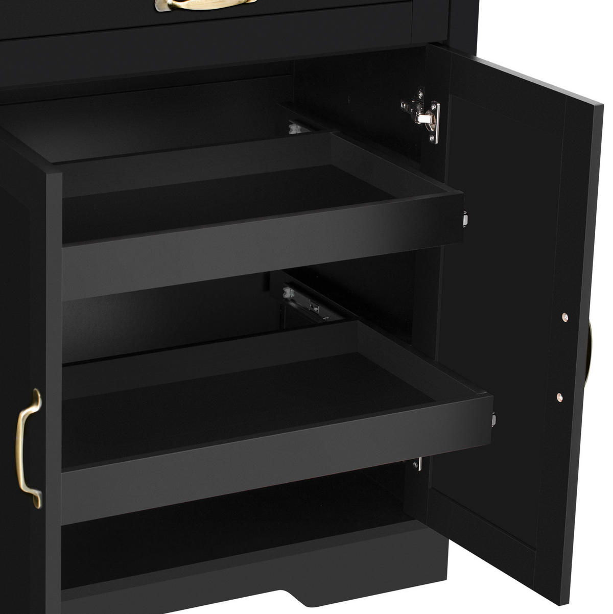 KÜCHENINSEL aus MDF 115x40x87 cm Schwarz mit Schublade & Stauraum - Schwarz, Holzwerkstoff (40/87/115cm) - Modfu