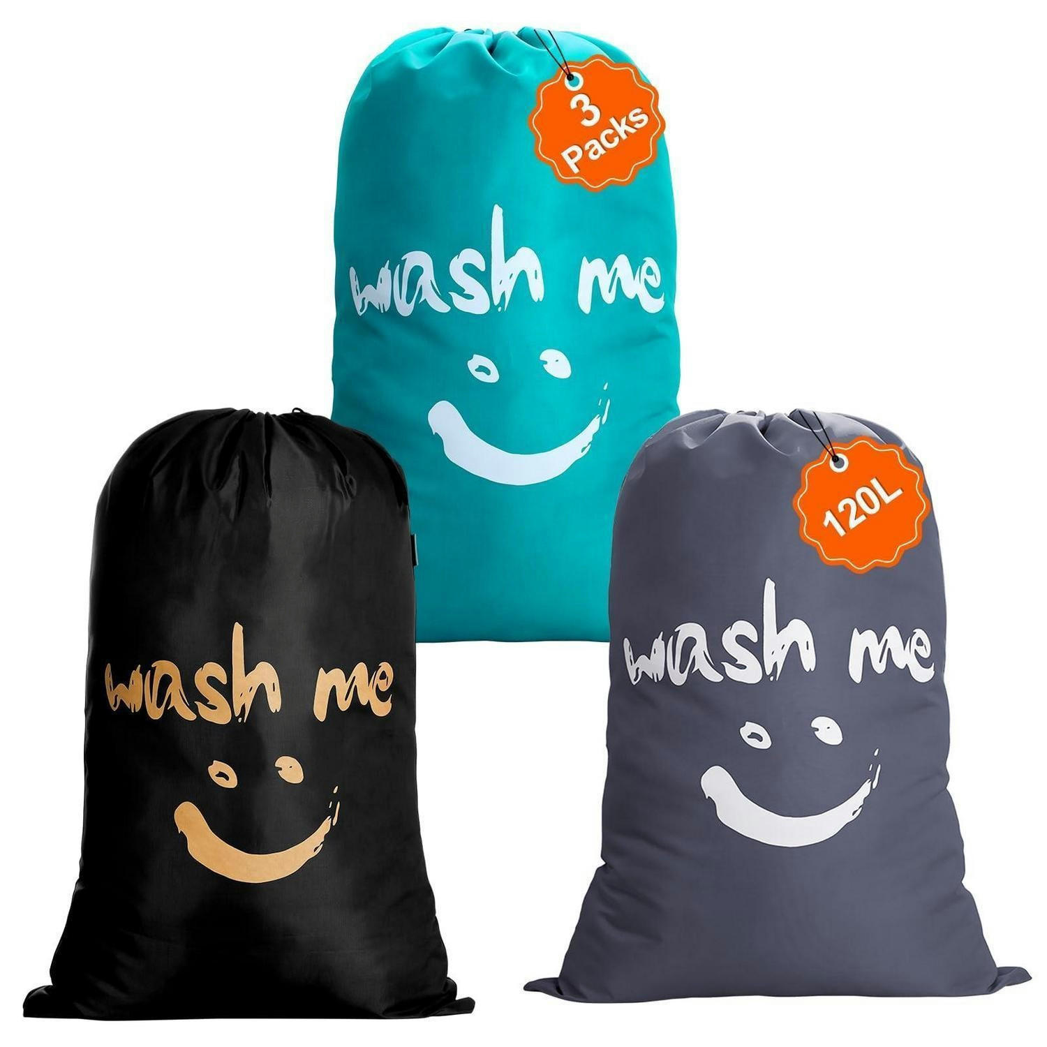WÄSCHESACK 3er Set 120L faltbar - Multicolor, Textil (66/92/66cm)