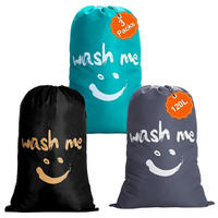 WÄSCHESACK 3er Set 120L faltbar - Multicolor, Textil (66/92/66cm)