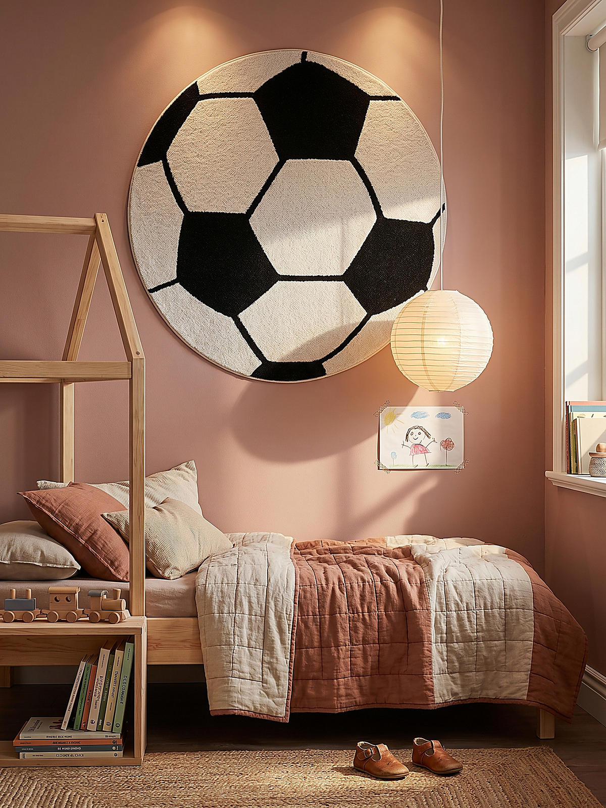KINDERTEPPICH Kurzflor Fußball CANAZEI Polypropylen Schwarz-Weiß 200 x 200 cm - Multicolor, Textil (200/200cm) - KADIMA DESIGN