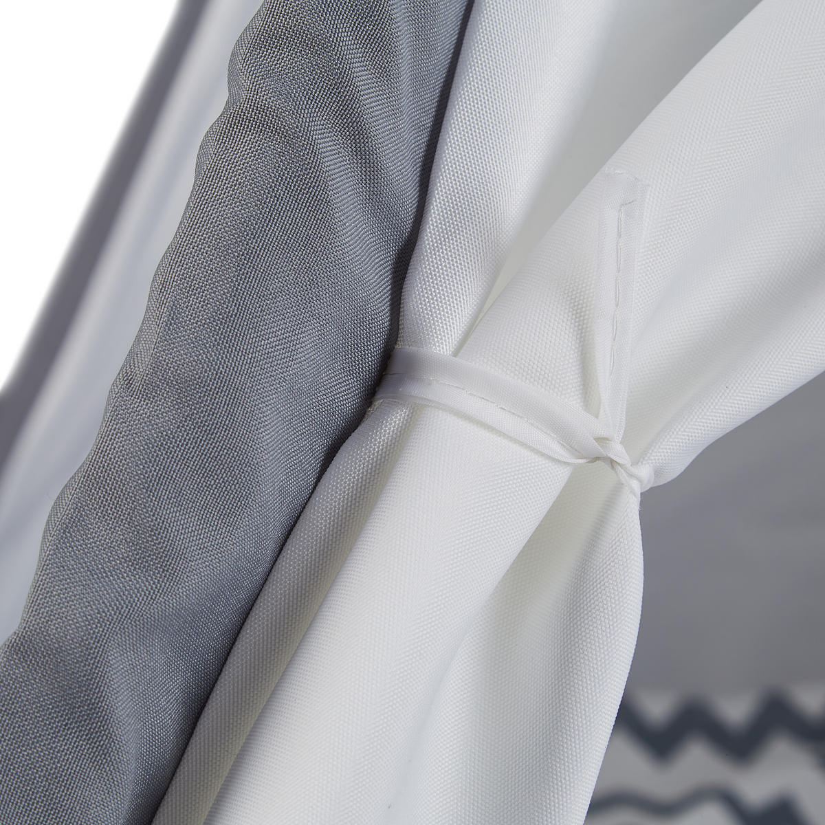 TIPIZELT - Grau, Holz/Textil (120/120cm) - Relaxdays