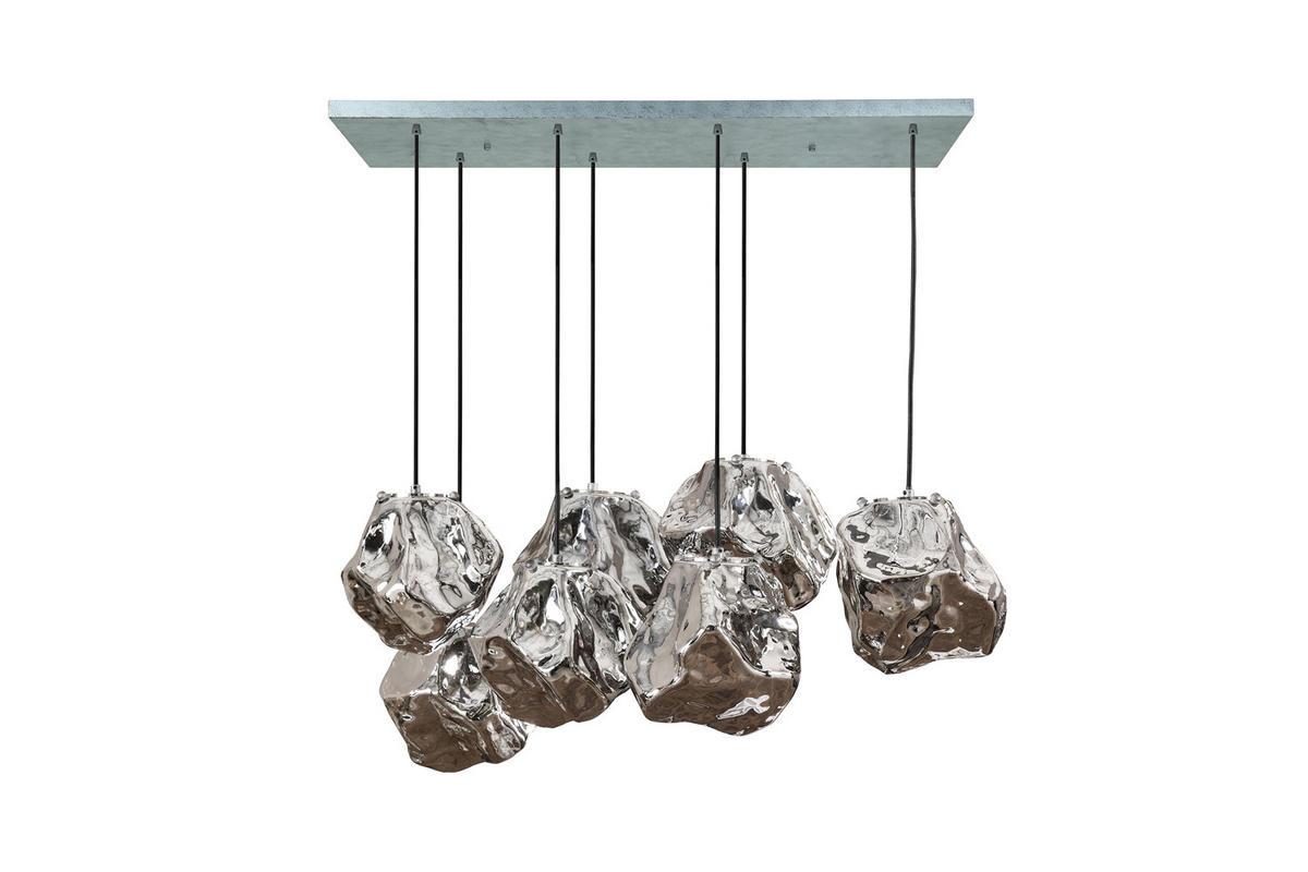 HÄNGELAMPE EDESSA Silber Glas - Silberfarben, Glas (44/95/150cm) - KAWOLA