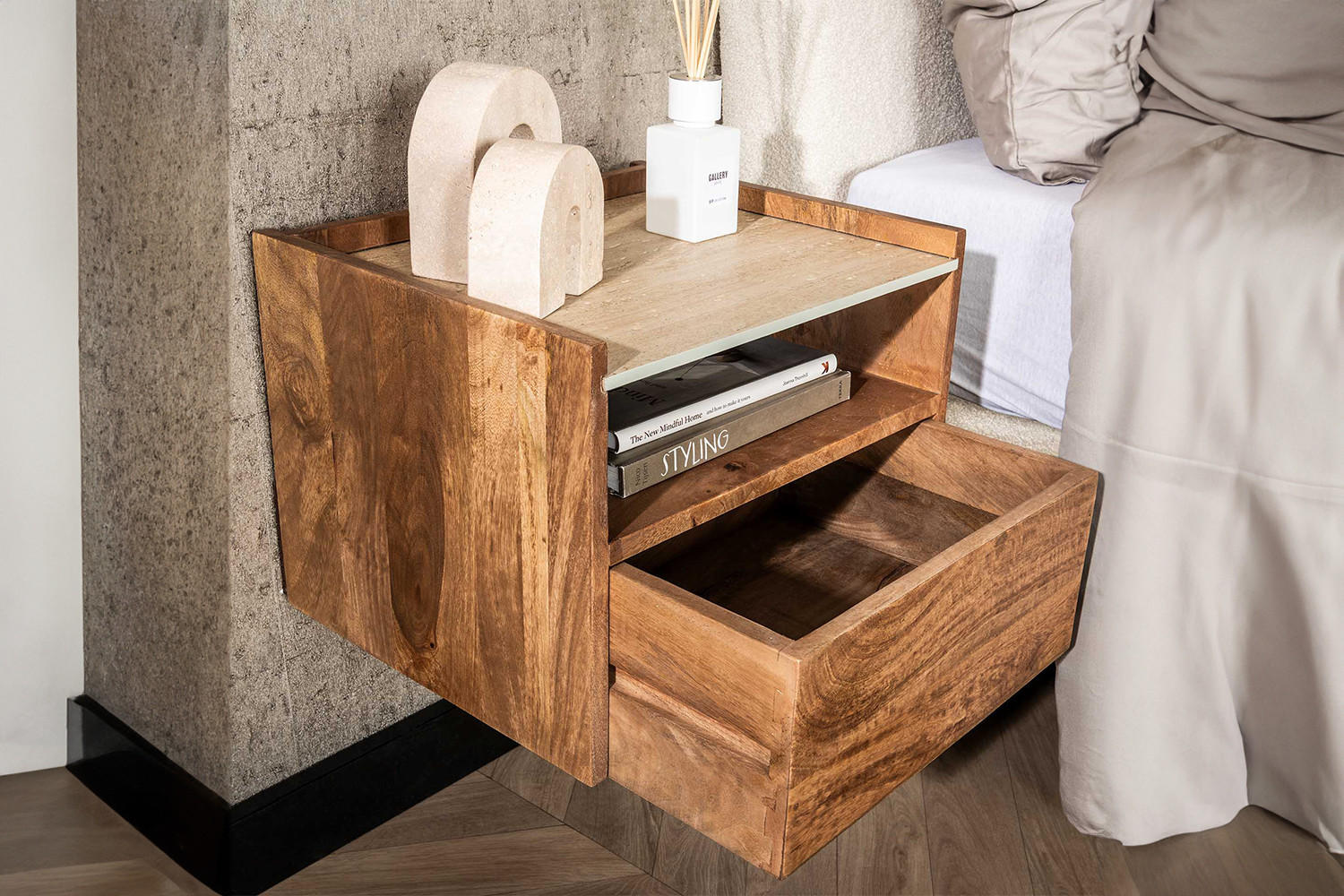 NACHTTISCH NORYN Holz Mango - Braun, Holz (40/30/35cm) - KAWOLA