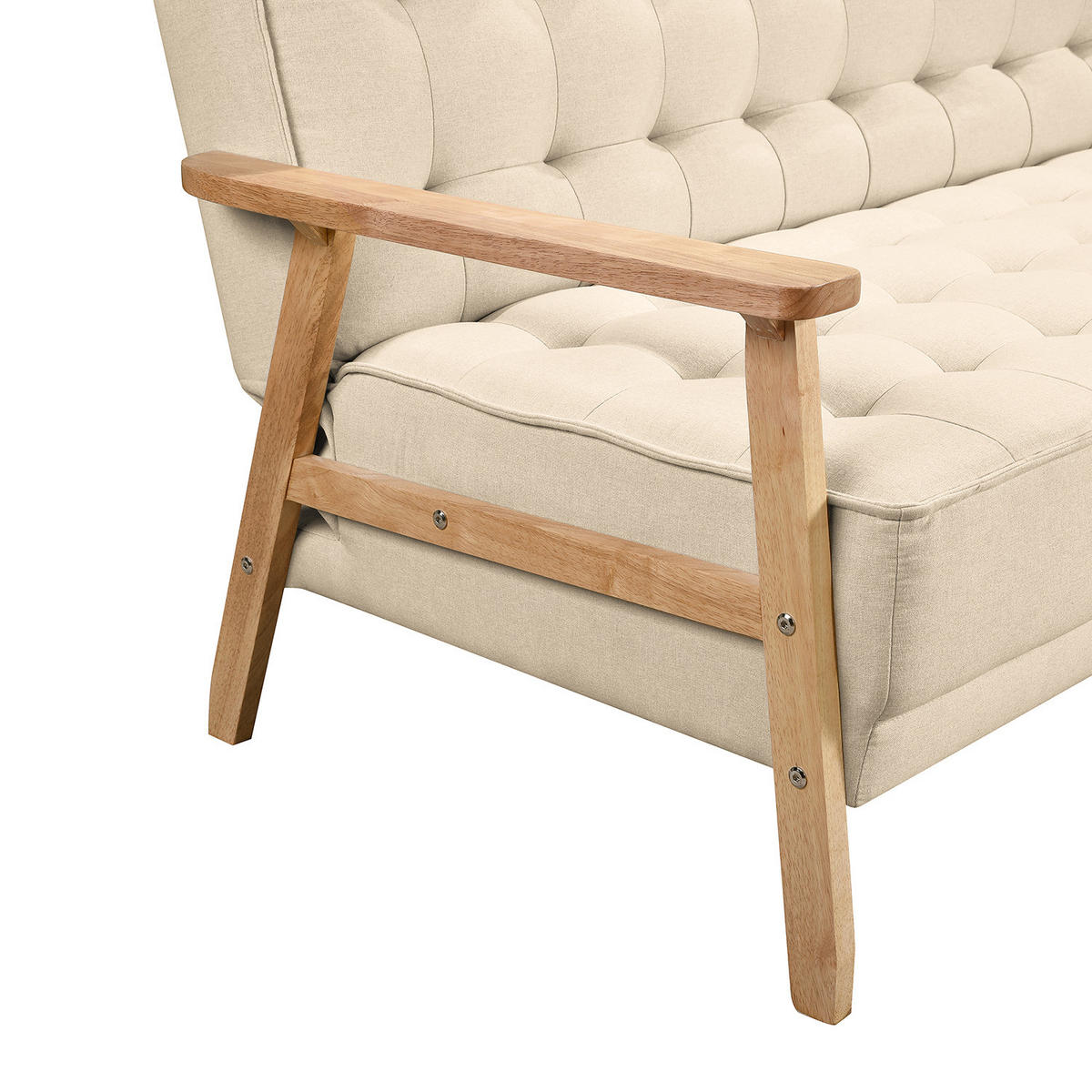 SCHLAFSOFA - Beige, Birkenholz/Textil (204/85/86cm) - home24