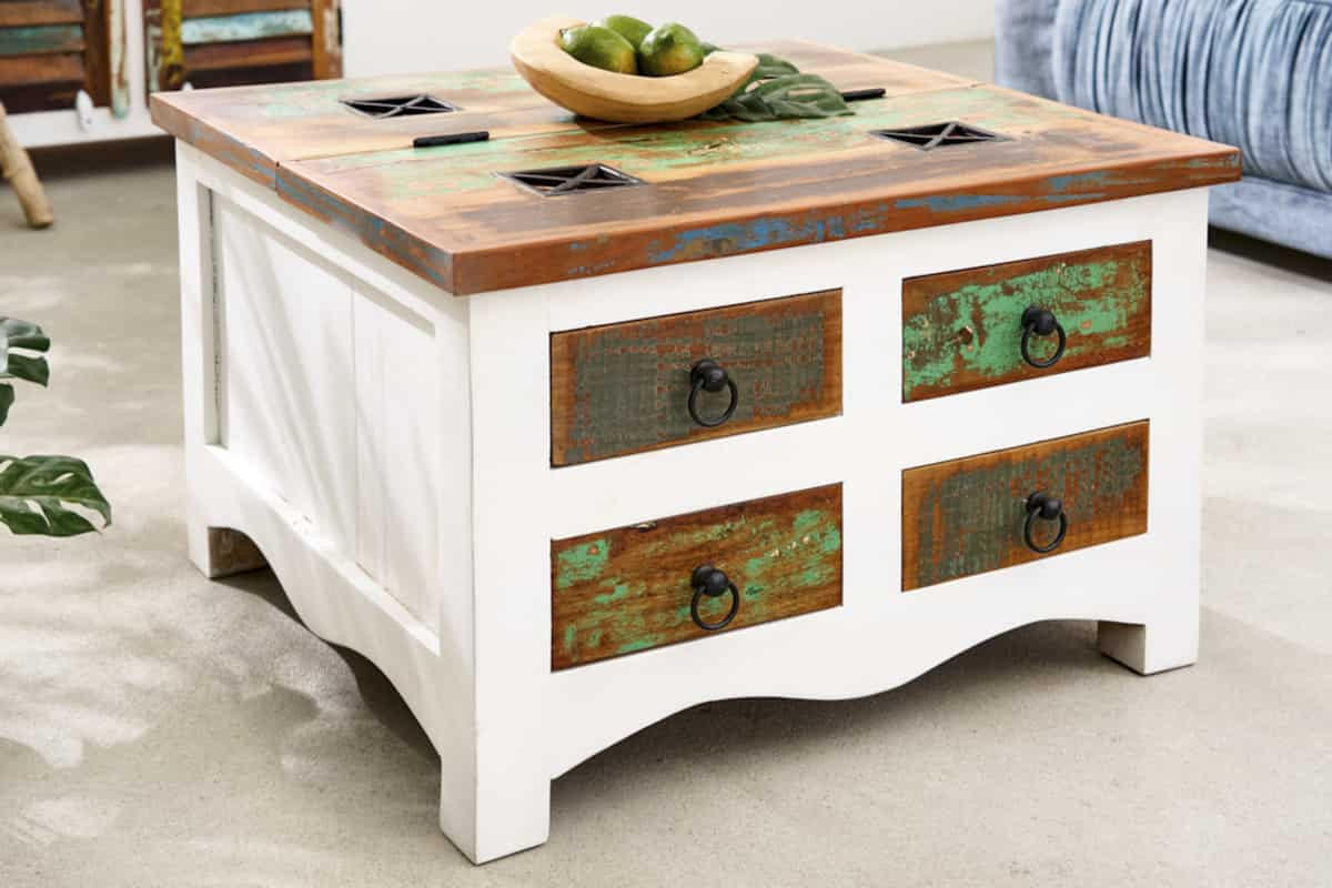 COUCHTISCH JAKARTA Holz Weiß 70 cm - Multicolor/Weiß, Holz (70/70/45cm) - riess-ambiente