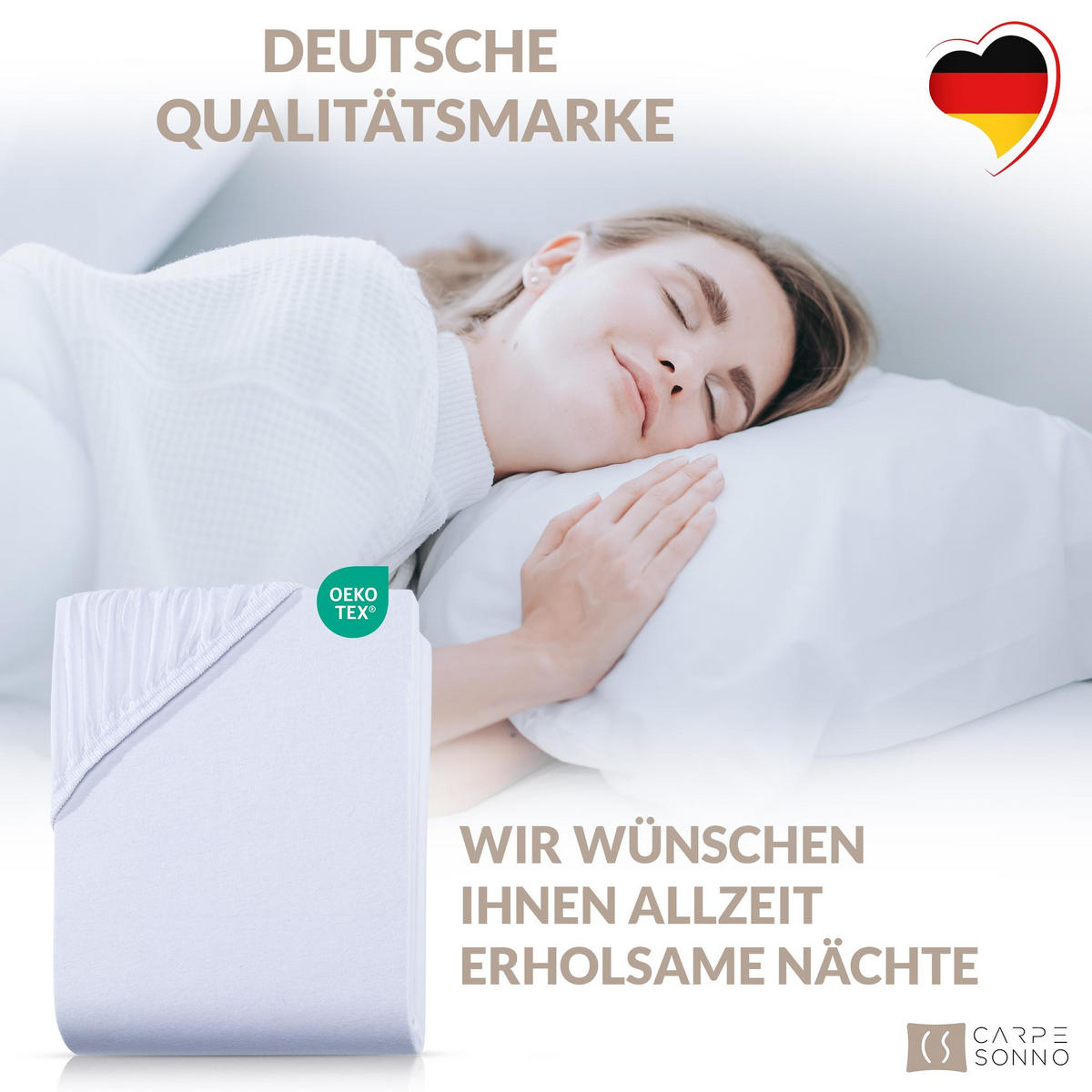 JERSEY-SPANNBETTLAKEN 140x200 cm aus 100% Baumwolle, Bettlaken Nougat Braun Uni - Hellbraun, Textil (140/200cm) - Carpe Sonno