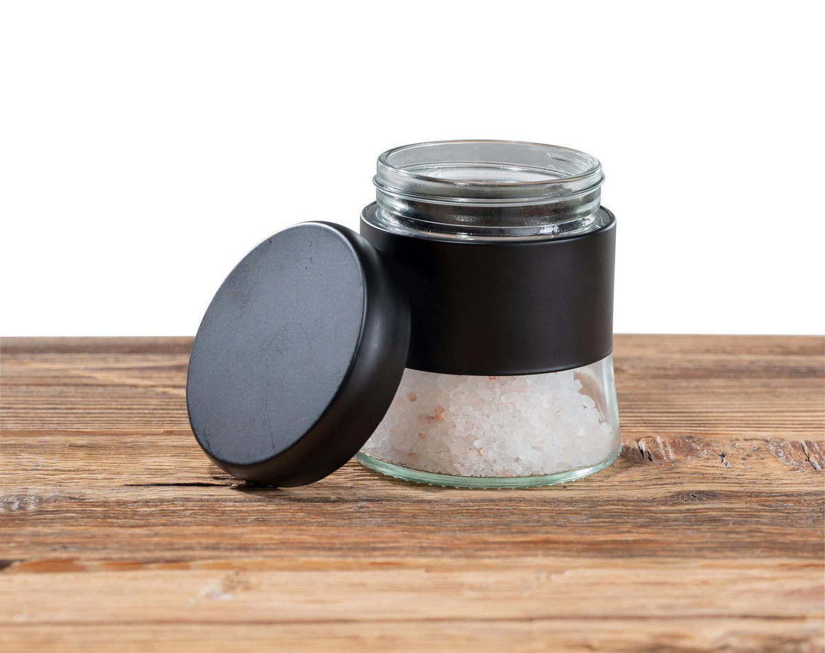 GEWÜRZGLAS Boga 400 ml - Schwarz, Glas (9.5/10.5/9.5cm)