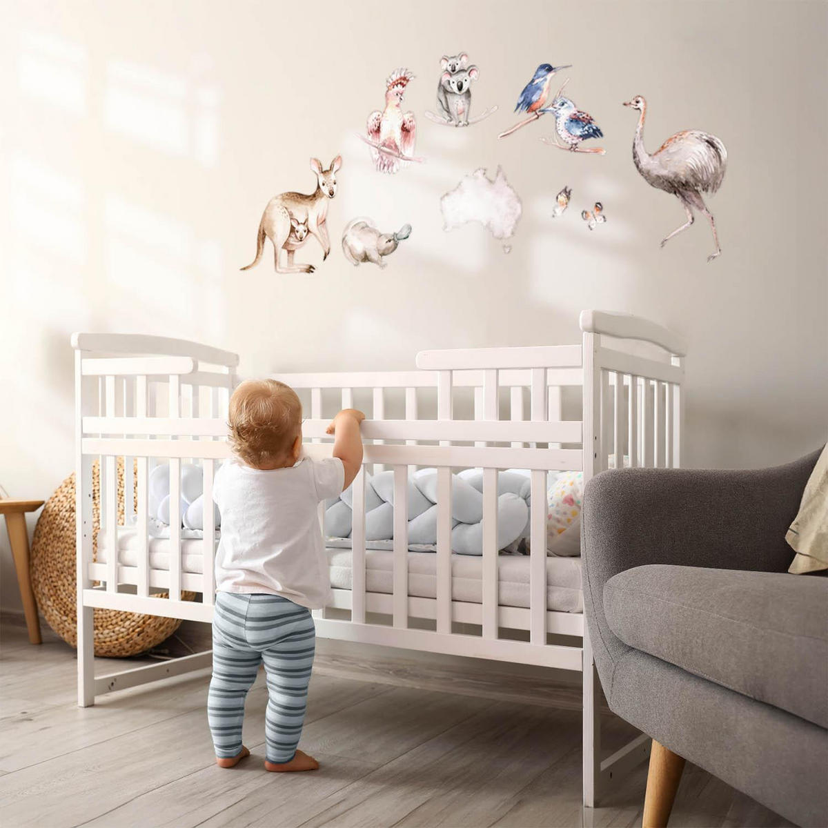 WANDAUFKLEBER 80x101cm - Tiere Australiens - Multicolor, Kunststoff (80/101/0.1cm) - Wallfluent