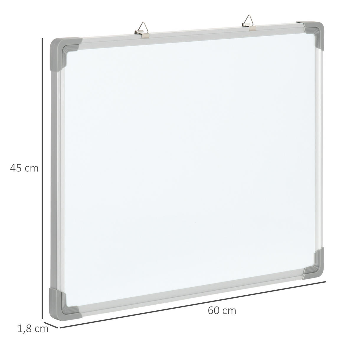MAGNETTAFEL mit 4 Markern, leicht abwischbar, 60 x 1,8 x 45 cm - Weiß, Kunststoff (1.8/45/60cm) - HOMCOM