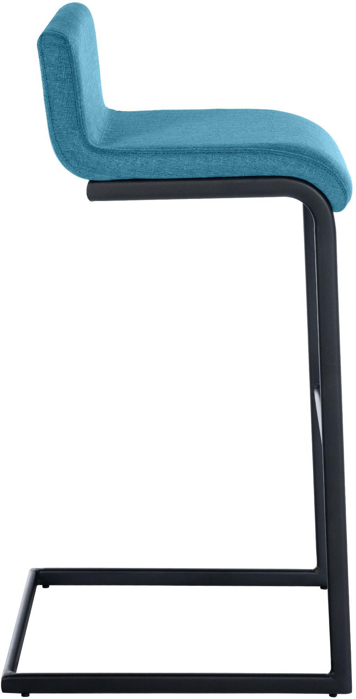 BARHOCKER 2 Stoff Blau - Blau/Schwarz, Textil/Metall (40/96/50cm) - CLP