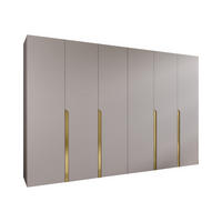 DREHTÜRENSCHRANK Mila I 300 - Kaschmir/Goldfarben, Holzwerkstoff/Kunststoff (300/202/52cm) - MIRJAN24