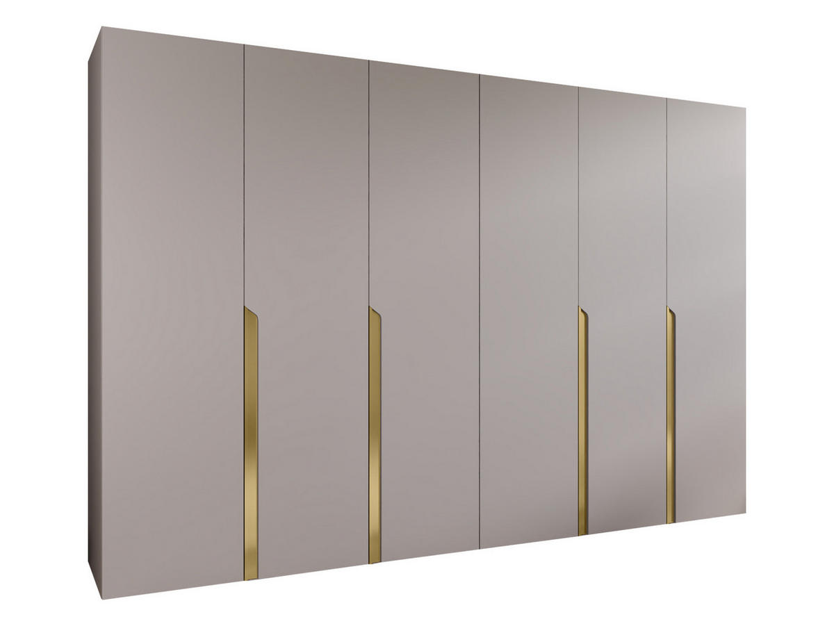 DREHTÜRENSCHRANK Mila I 300 - Kaschmir/Goldfarben, Holzwerkstoff/Kunststoff (300/202/52cm) - MIRJAN24