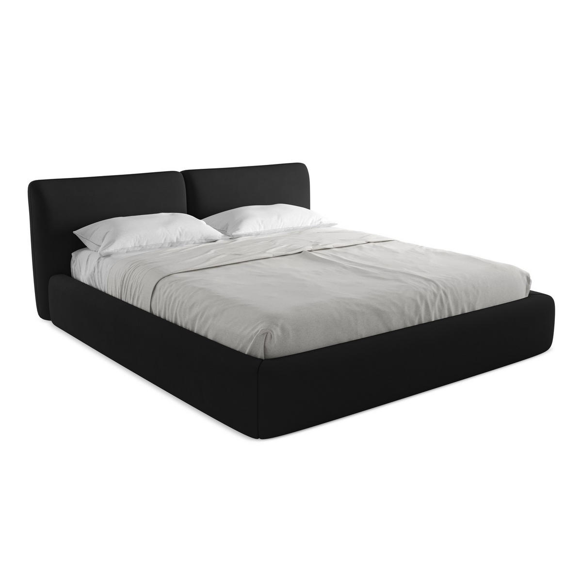 POLSTERBETT mit Bettkasten und Lattenrost 200x228 Schwarz - Schwarz, Kunststoff/Textil (180/200cm) - LaMiaSofa