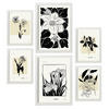 POSTER Set Mit 6 Schwarze Tinte Blumen Größe A3 & A4 Weißer Rahmen - Weiß, Papier (29.7/1cm) - Nacnic