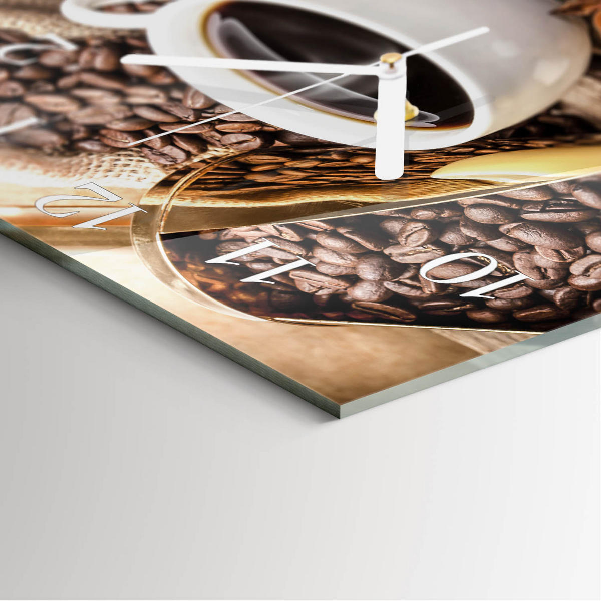 WANDUHR 30x30 cm - Kaffee - Braun, Glas (30/30/0.4cm) - TULUP