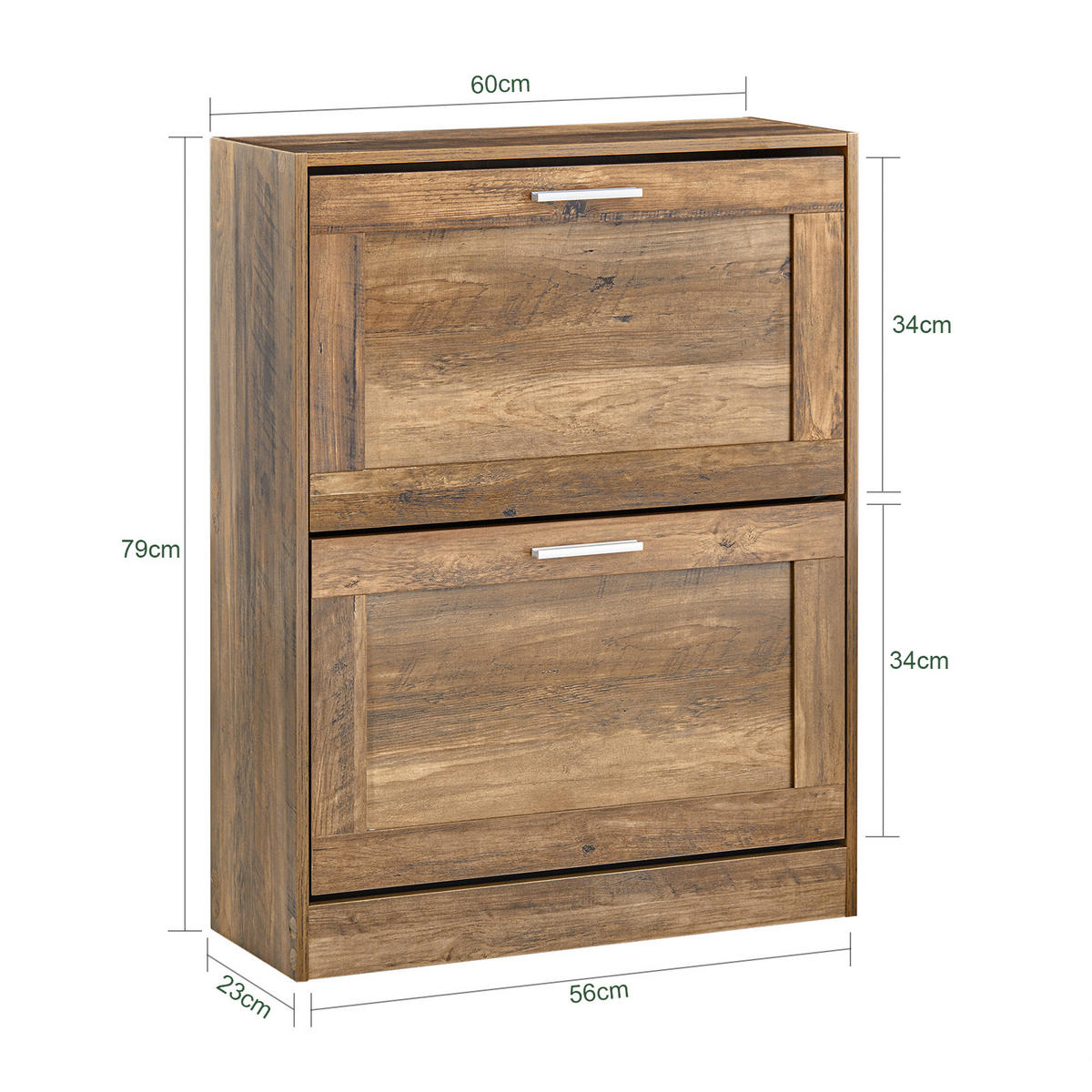 SCHUHSCHRANK Braun - Braun, Holzwerkstoff (60/79/23cm) - SoBuy