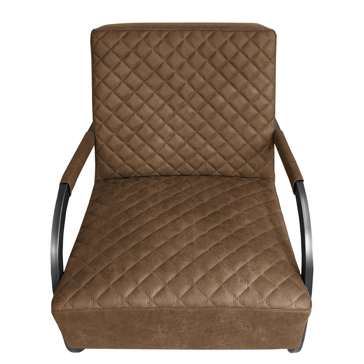 SESSEL - Antiklederlook - Braun, Textil (87/80/61cm) - home24