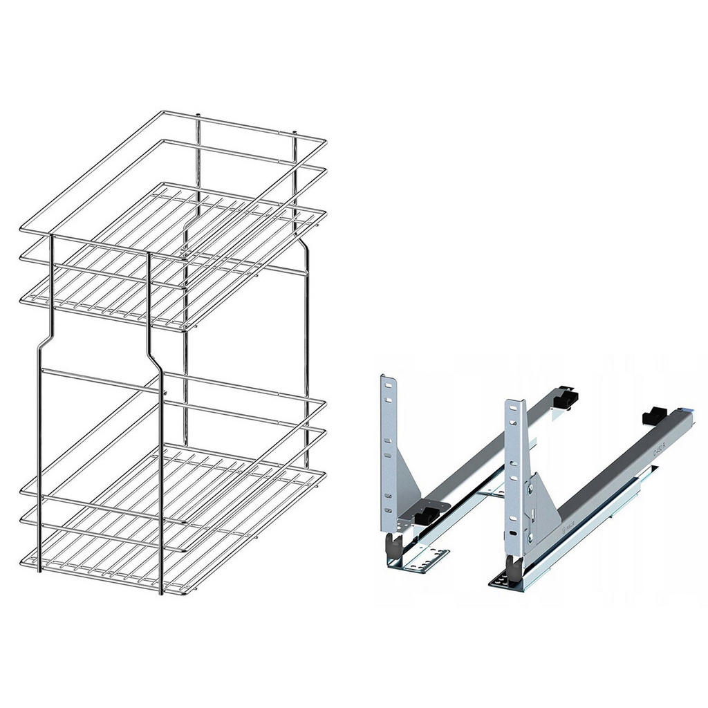 Thumbnail - Feldmann-Wohnen Apothekerschrank, Grau, Grau, Kunststoff, Rechteckig, 40x82x50 cm, Küchen, Küchenmöbel, Küchenschränke, ...