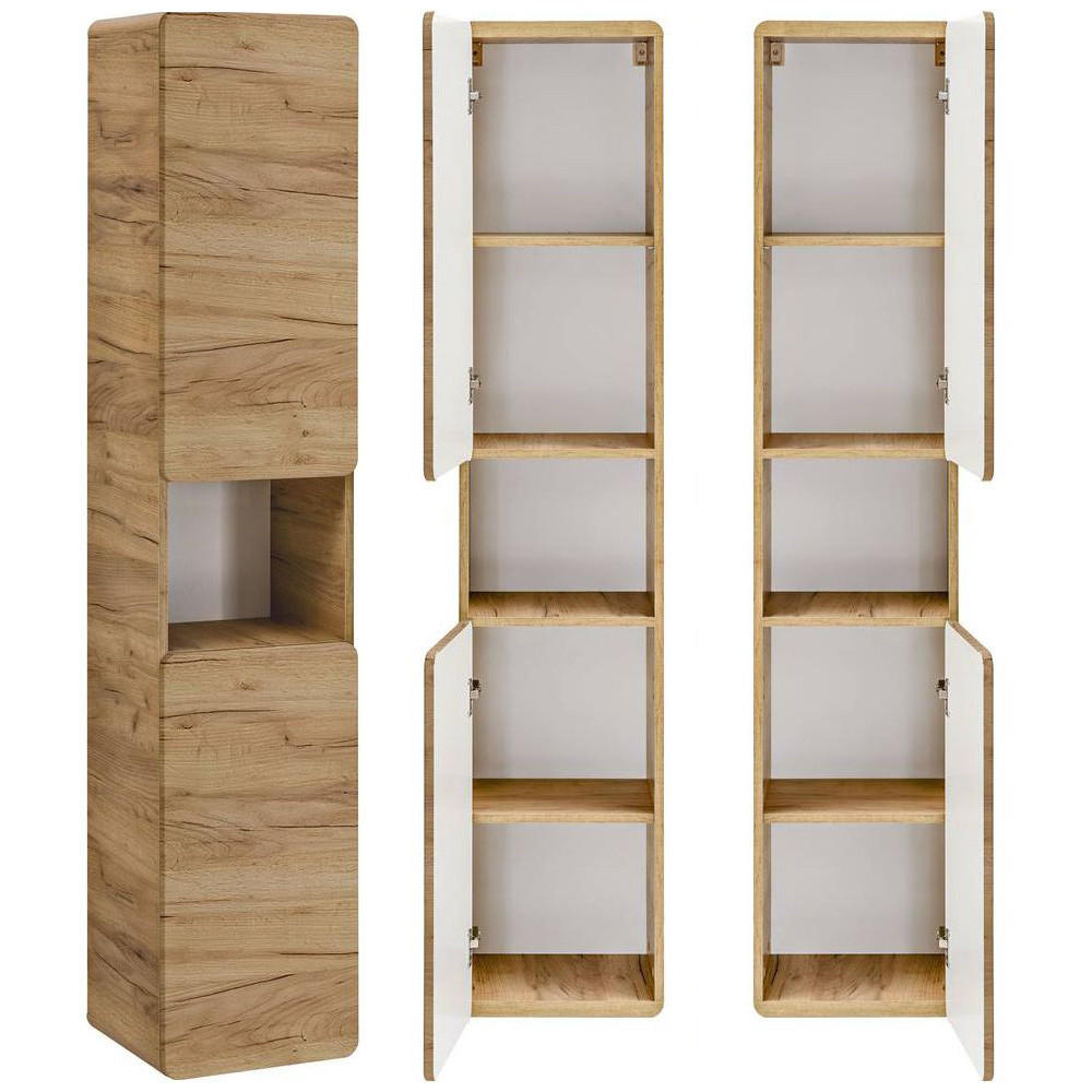 HOCHSCHRANK Luton-56 - Braun, Holzwerkstoff (35/170/32cm) - Lomado