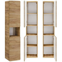 HOCHSCHRANK Luton-56 - Braun, Holzwerkstoff (35/170/32cm) - Lomado