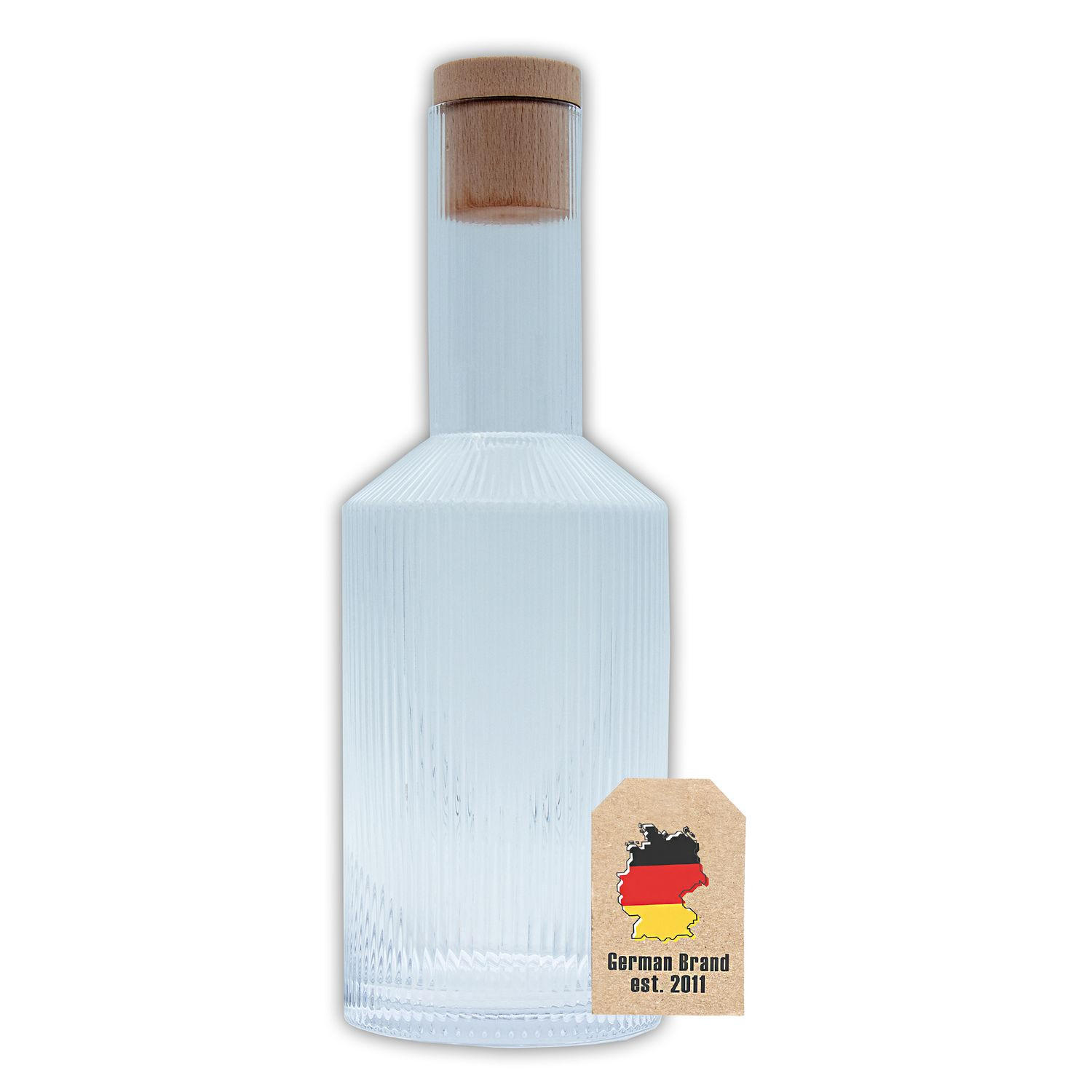 GLASKARAFFE mit goldenen Rand und Korken 1.7 Liter - Transparent, Glas (1.7L) - Intirilife