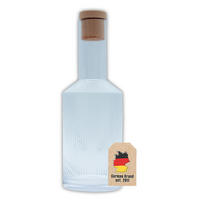 GLASKARAFFE mit goldenen Rand und Korken 1.7 Liter - Transparent, Glas (1.7L) - Intirilife