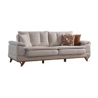 SOFA New Riga 2-Sitzer Mikrofaser Webstoff Beige - Beige, Holz/Textil (180/84/100cm)