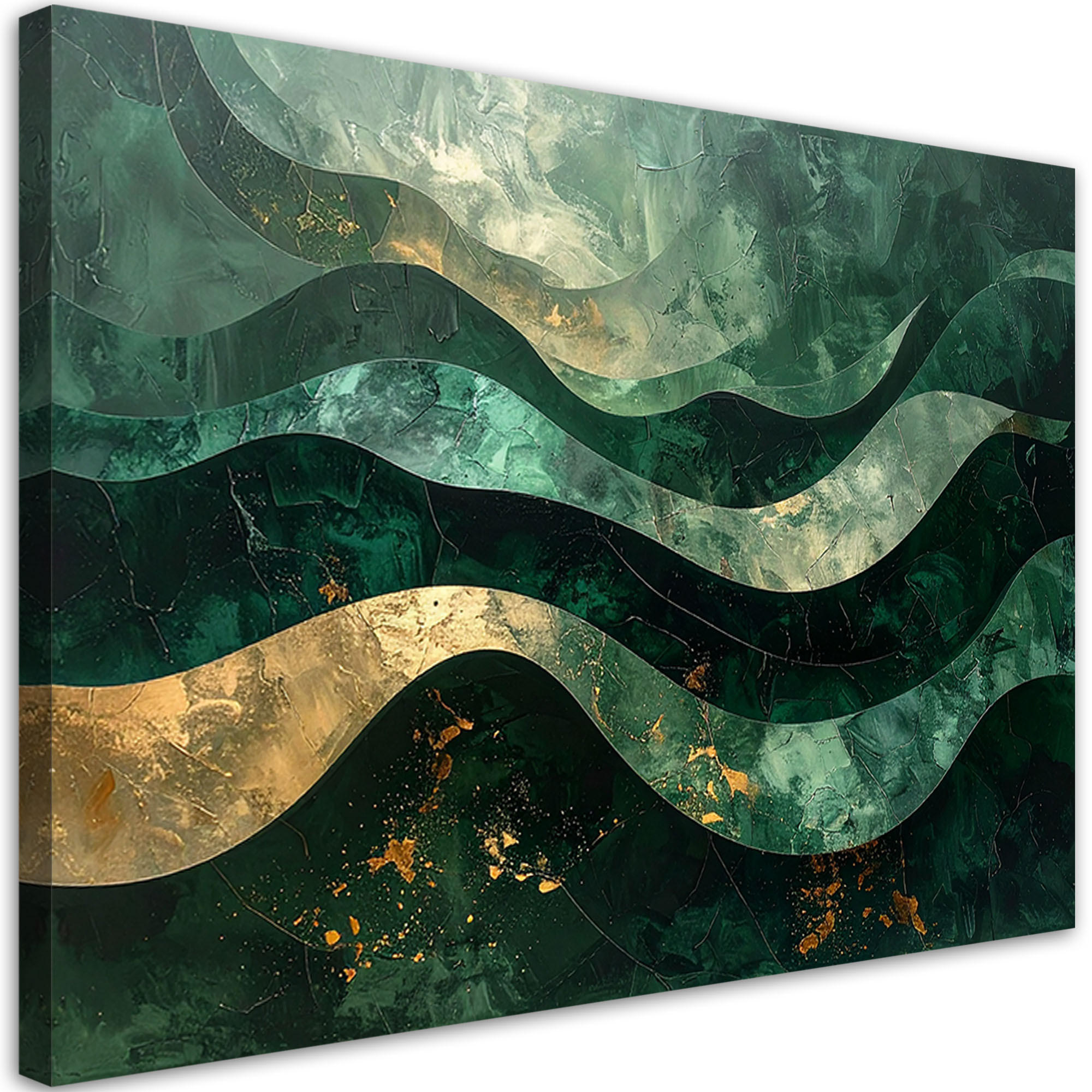 LEINWANDBILD Abstraktion 45x30cm - Grün, Textil (45/30cm) - Feeby