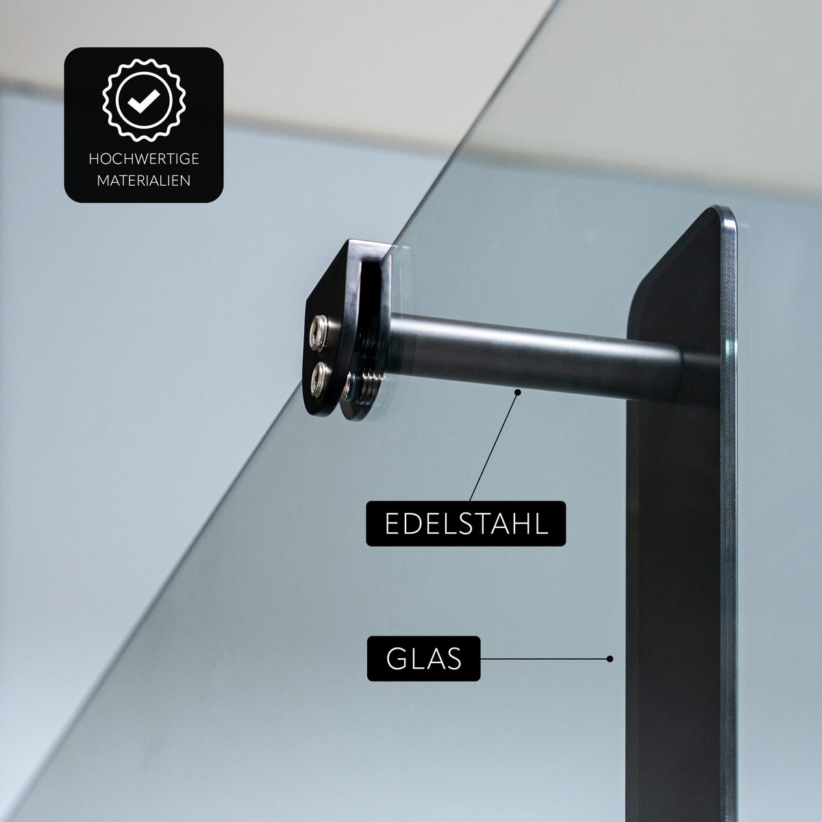 GLASHANDTUCHHALTER PIAZZA BLACK 2in1, aus schwarzem Glas und Edelstahl - Schwarz, Metall (18/60/10cm) - bremermann