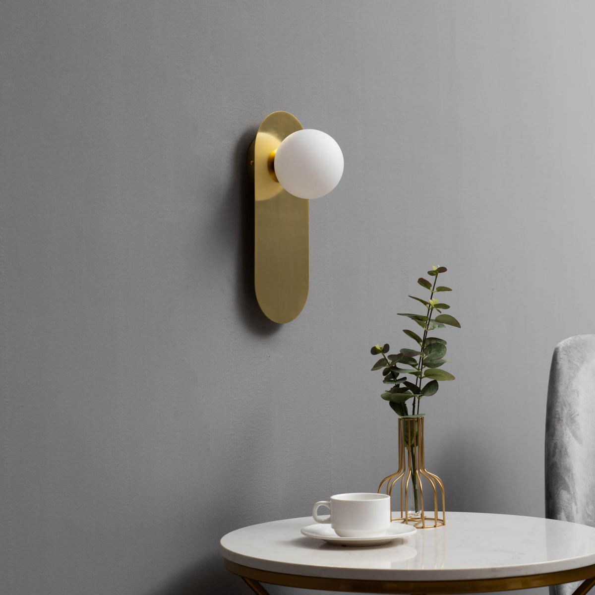 WANDLEUCHTE Mattina, Gold / Messing, 31cm - Goldfarben, Glas (12/31/13cm) - KOSILUM