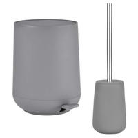 BAD ACCESSOIRES SET Nova 2tlg. grey (grau) - Grau, Kunststoff (23/29/23cm) - Zone Denmark