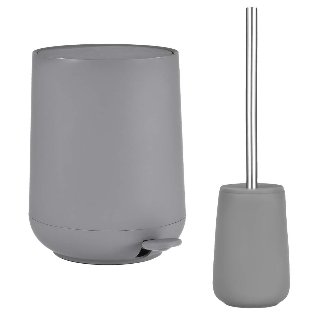 BAD ACCESSOIRES SET Nova 2tlg. grey (grau) - Grau, Kunststoff (23/29/23cm) - Zone Denmark